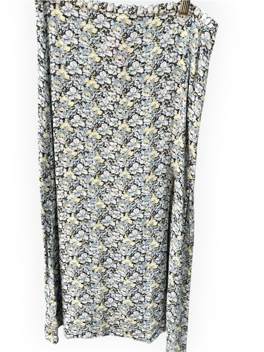 H&M Floral Maxi Skirt in Pastel Blue & Cream